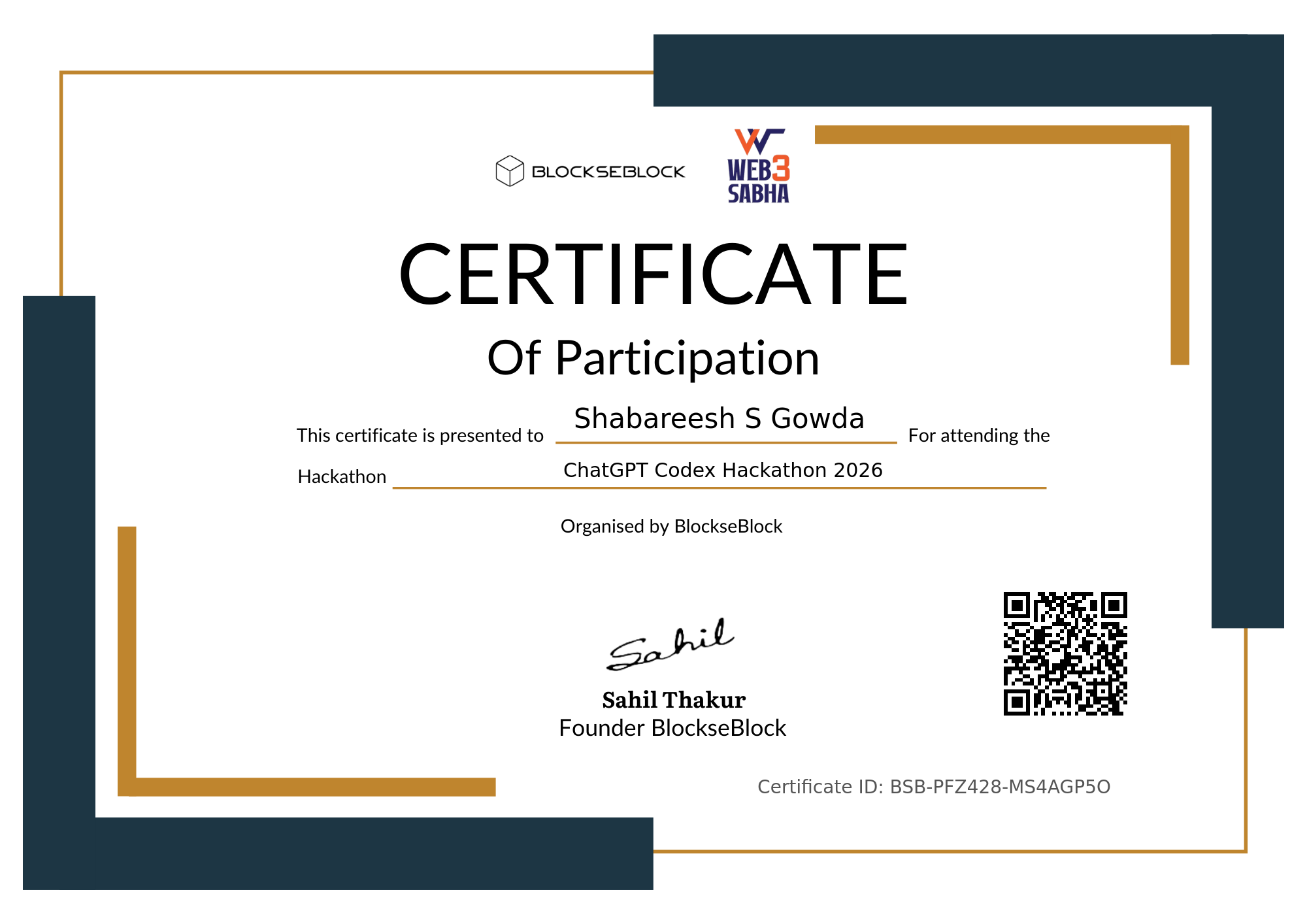 Shabareesh S Gowda — Full Stack Developer